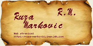 Ruža Marković vizit kartica